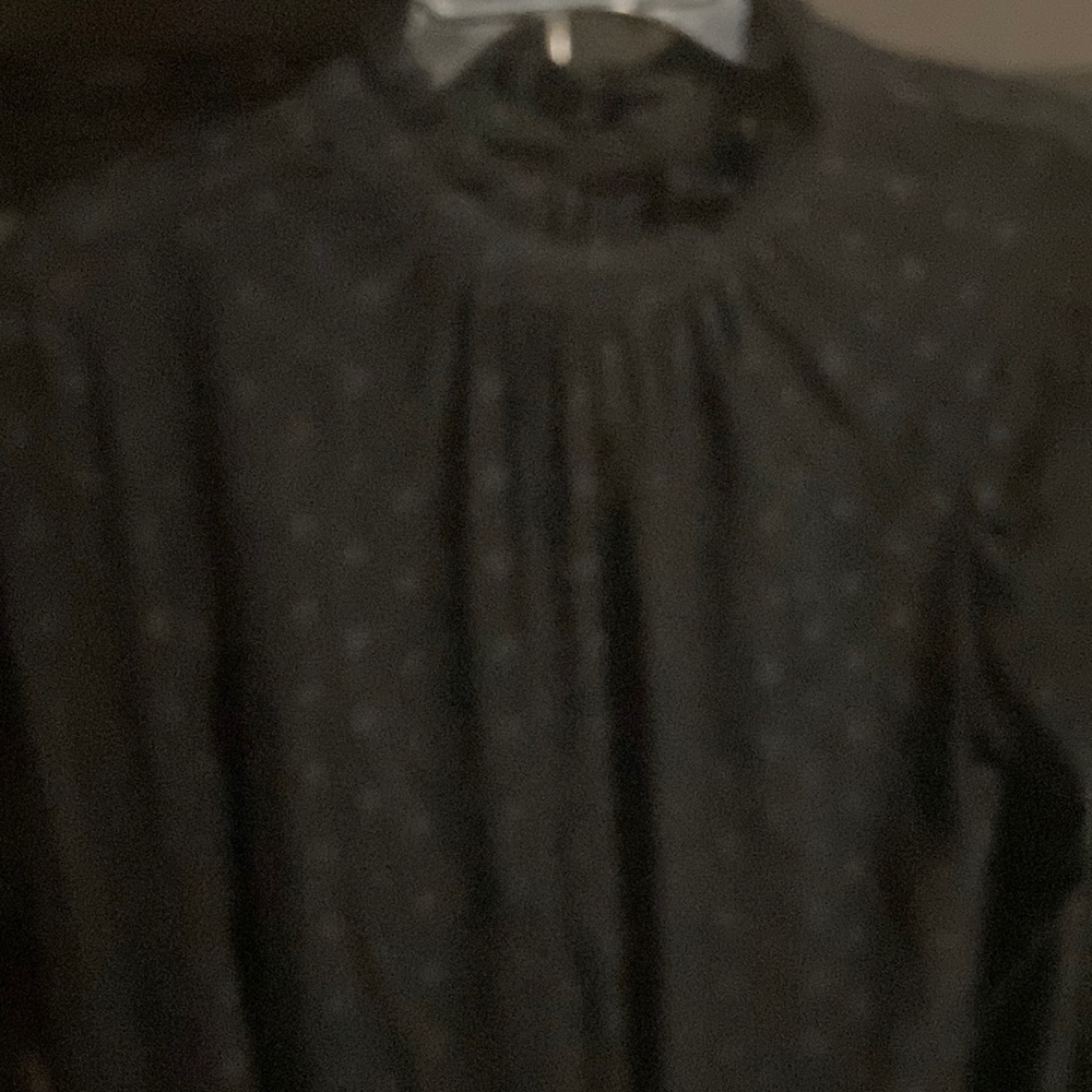 Black bodysuit with black polkadots sheer material long sleeve